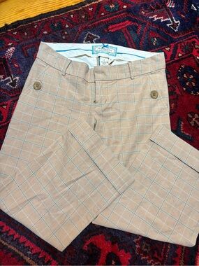 Abercrombie & Fitch Tan and Blue Capris